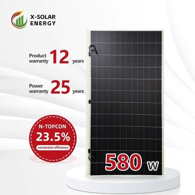 9bb 100 Watt Mono Zonnepaneel Gepolijste PET Coating Max. Vermogen 580W Optimale Bedrijfsspanning 44,19 V 23% Module PV Vermogen IP67 Waterdicht
